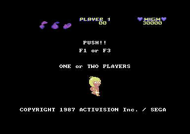 Wonder Boy title screen for Commodore 64
